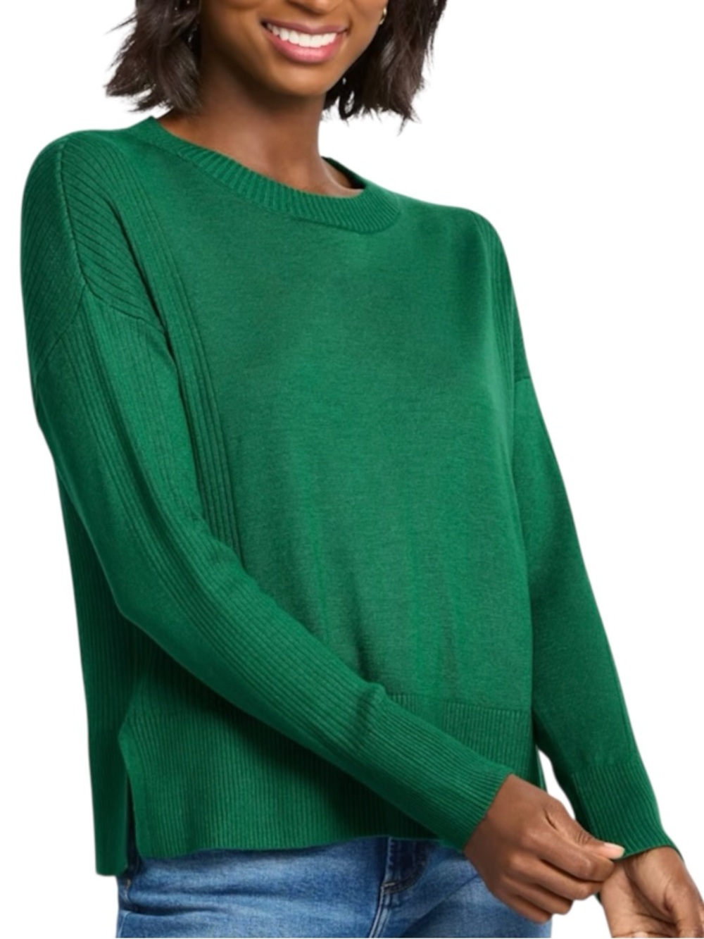 Market & Spruce Kenz Silk & Cashmere Blend Kelly Green Sweater
